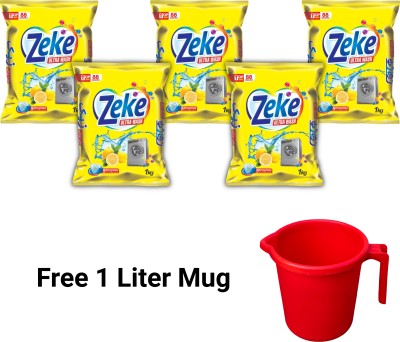 ZEKE Ultra Wash Fabric Care for Hand Wash & Machine Wash Clothes washing Detergent Powder 5 kg(Lemon)