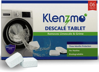 Klenzmo Washing Machine Descale (6 count) Tablet for Top & Front Load Detergent Powder(120 g)