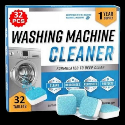 DrumFresh 32Pcs High Quality Washing Machine Weekly Drum Cleaner Detergent Powder (Lemon)(32 g)