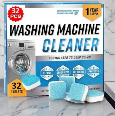 DrumFresh 32Pcs High Quality Washing Machine No Damage Cleaner Detergent Powder (Lemon)(32 g)