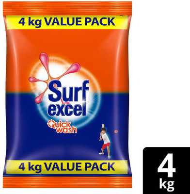 Surf excel Quick Wash Tough Satin Removal Detergent Powder(4 kg)