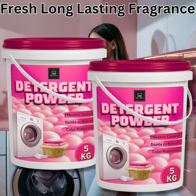 BLISS & BLUSH Detergent Powder for Machine & Bucket Wash | Bright Clothes, Fresh Smell & Care Detergent Powder (Fresh)(10 kg)