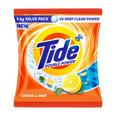 Tide Plus 2X Deep Clean Power Detergent Powder (Lemon & Mint)(5 kg)