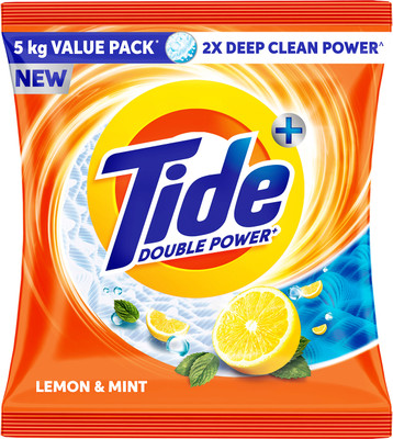Tide Plus Pack 2X Deep Clean Power World No 1 Brand Detergent Powder (Lemon & Mint)(5 kg)