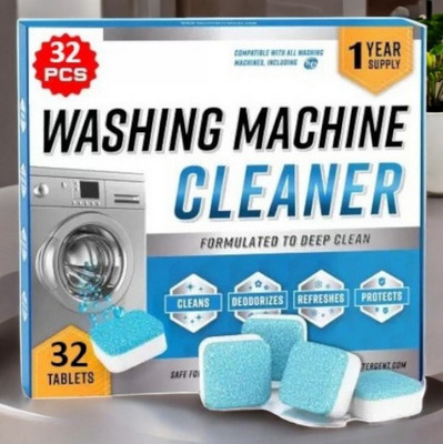 DrumFresh 32Pcs High Quality Washing Machine Machine Shine Tabs Detergent Powder (Lemon)(32 g)