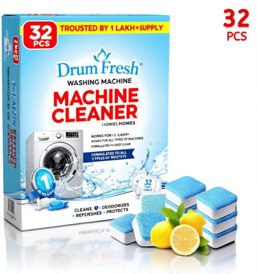 DrumFresh 32Pcs High Quality Washing Machine Safe for Hands Detergent Powder (Lemon)(32 g)