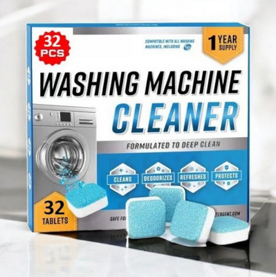 DrumFresh 32Pcs High Quality Washing Machine High Efficiency Tablets Detergent Powder (Lemon)(32 g)