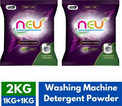 NEU Matic Front Load detergent powder 2KG | Front load matic washing powder 1KG+1KG Detergent Powder 2 kg(Active Fresh)