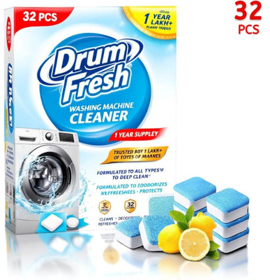 DrumFresh 32Pcs High Quality Washing Machine Deep Hygiene Formula Detergent Powder (Lemon)(32 g)