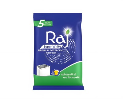 Raj Super White Premium Detergent Washing Powder | Tough on Stains | 3kg (Pack of 1kg X 3pcs) Detergent Powder 3 kg(N/A)