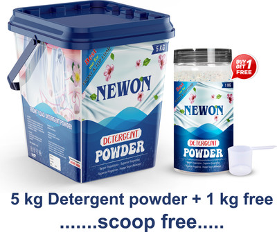 NEWON Double power Detergent Powder 6 Kg |For TopLoad & Front Load Machine|Scoop Free| Detergent Powder (Active Fresh)(6 kg)