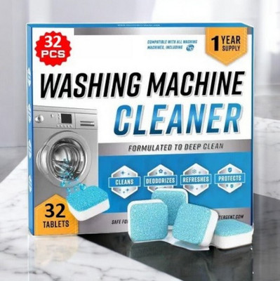 DrumFresh 32Pcs High Quality Washing Machine No Harsh Chemicals Detergent Powder (Lemon)(32 g)