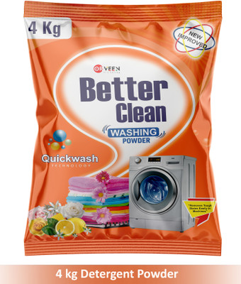 Orveen Powerwash Detergent Powder 4Kg | Quick Dissolution | Remove Tough Stain* Laundry Detergent Powder (Active Fresh)(4 kg)