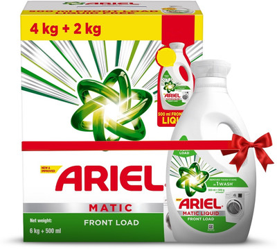 Ariel Matic Front Load 6kg+500ml Liquid Detergent Powder(6 kg)
