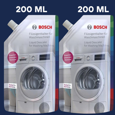 BOSCH Descaler for Washing Machines and Dishwashers Detergent Liquid Fresh Liquid Detergent(2 x 200 ml)