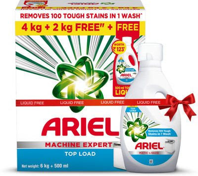 Ariel Matic Top Load 6kg+500ml Liquid Detergent Powder(6 kg)