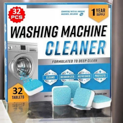 DrumFresh 32Pcs High Quality Washing Machine Tablet for Deep Clean Detergent Powder (Lemon)(32 g)
