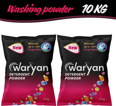 WARYAN Detergent Powder 10 kg | Removes Tough Stains, High Cleaning Power Detergent Powder (Fresh)(2 kg)