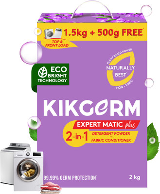 Kikgerm Expert Plus Top & Front Load BUY 1.5KG +0.5kg FREE Detergent Powder (Lavender Breeze)(2 kg)