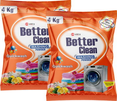 Orveen Detergent Powder Better Clean Detergent Powder 8kg, Top & Front Load machine, Tough Stain Remover Detergent Powder(8 kg)