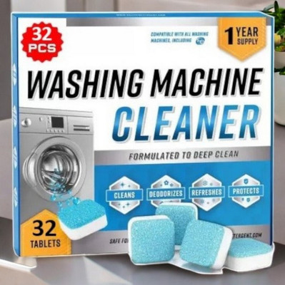 DrumFresh 32Pcs High Quality Washing Machine Better Performance Cleaner Detergent Powder (Lemon)(32 g)