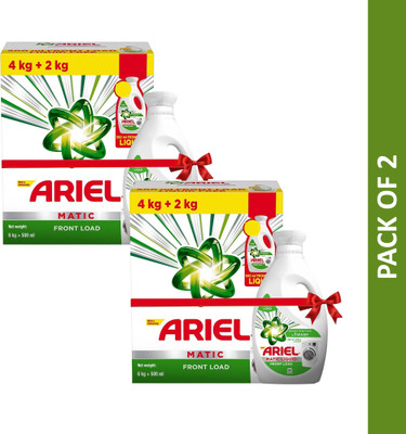 Ariel Matic Front Load + Matic Liquid Free Detergent Washing Powder (case pack) Detergent Powder(12 kg)