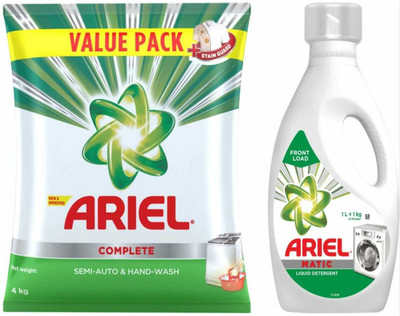 Ariel Complete + Front Load Liquid Detergent (1 L) Combo Detergent Powder(4 kg)