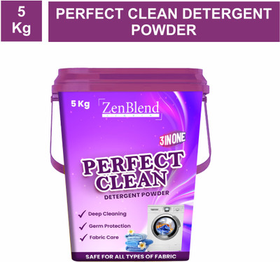 ZENBLEND Active Wash Detergent Powder | Free Scoop | Preserve Fabric Shine, Easy Dissolve Detergent Powder (Power rise)(5 kg)