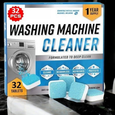 DrumFresh 32Pcs High Quality Washing Machine Smart Drum Cleaning Detergent Powder (Lemon)(32 g)