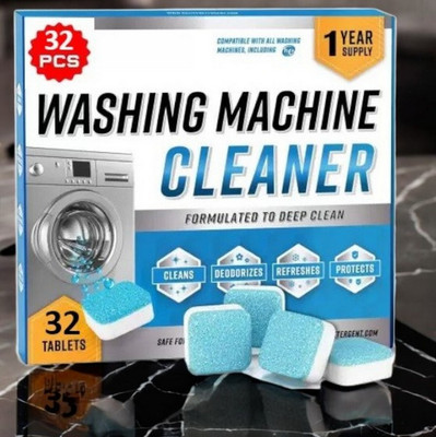 DrumFresh 32Pcs High Quality Washing Machine Effective Descaler Detergent Powder (Lemon)(32 g)