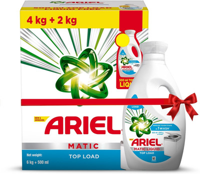 Ariel Matic Top Load 6kg+500ml Liquid Detergent Powder(6 kg)