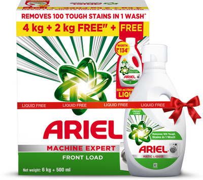Ariel Matic Front Load 6kg+500ml Liquid Detergent Powder(6 kg)