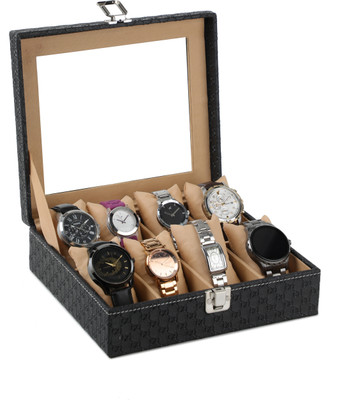 STORESHINE Holder Organizer Case SS-101-WC-MIRROR-BKBG_8 PU Watch Box