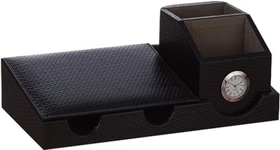 Leatherman 1 Compartments Leather desk set(Black)
