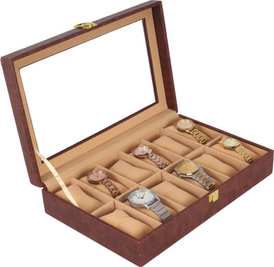 Ayesha Goods Premium 12-Slot Luxury Watch Organizer PU Watch Box