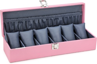 STORESHINE SS-WB1-04-PKGY-3 Watch Box(Pink, Grey, Holds 6 Watches)