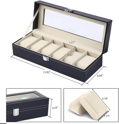 DARDRIS 6 SLOT WATCH BOX ORGANISER Leather Watch Box