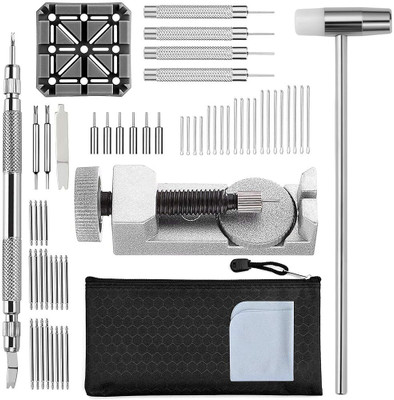 PROBEROS Watch Band Strap Link Remover Repair Tool Kit with Tips Pins Bar Tool Hammer Precision Screwdriver Set(Pack of 24)
