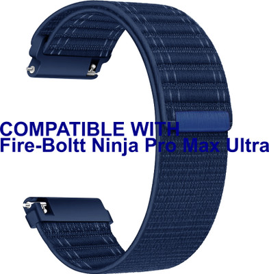 ACM WSM39A22BL3401 Watch Strap Nylon Soft 22mm for Fire-Boltt Ninja Pro Max Ultra Bsw162 Smartwatch Blue Smart Watch Strap(Blue)