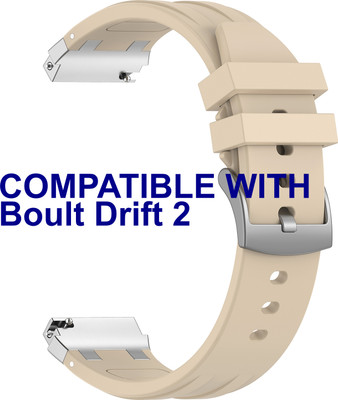 ACM WSM36X22ST3365 Watch Strap Metal Hook Silicone 22mm for Boult Drift 2 Smartwatch Starlight Smart Watch Strap(White)