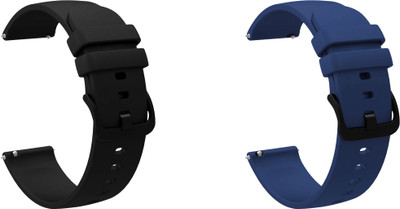 ACM WSM25M20BKDBL2305 Pack of 2 Watch Strap Silicone Hook 20mm for V2a Dt35 Smartwatch (Black/Dark Blue) Smart Watch Strap(Mullti Color)
