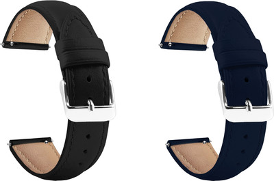 ACM WSM14B22BKBL2415 Pack of 2 Watch Strap Leather Belt 22mm for |Dizo Watch R Smartwatch (Black/Blue) Smart Watch Strap(Mullti Color)