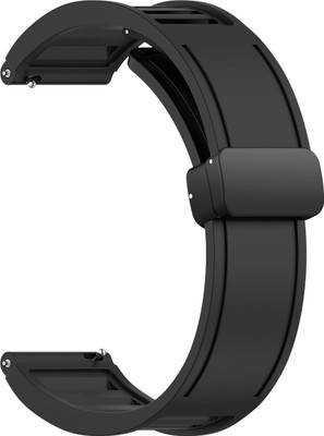 ACM WSM35W20BK2276 Watch Strap Magnetic Clasp 20mm for Zebronics Zeb-Fit90ch Smartwatch Black Smart Watch Strap(Black)
