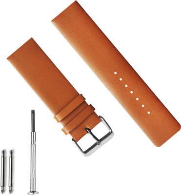 Rayyn CAMELLO PLAIN DESIGN 24 mm Genuine Leather Watch Strap(Tan)