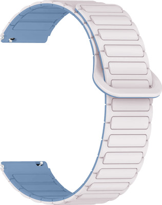 ACM Watch Strap Magnetic Silicone for Coros Apex Pro Smartwatch White with Mist Blue Smart Watch Strap(Mullti Color)