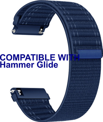 ACM WSM39A22BL3404 Watch Strap Nylon Soft 22mm for Hammer Glide Smartwatch Blue Smart Watch Strap(Blue)