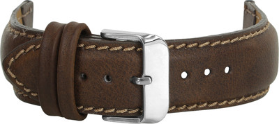 Roycee 9270920 20 mm Synthetic Leather Watch Strap(Brown)