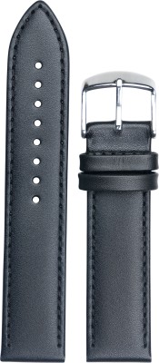 Exor OPAL 20 mm Genuine Leather Watch Strap(Black)