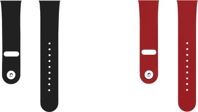 ACM Pack of 2 Sliding Watch Strap Silicone Belt for Hw 22 Plus Smartwatch Belt Band 1023554 mm Silicone Watch Strap(Black/Red)