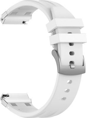 ACM Watch Strap Metal Hook Silicone 22mm for Boult Cosmic R Smartwatch Belt White Smart Watch Strap(White)